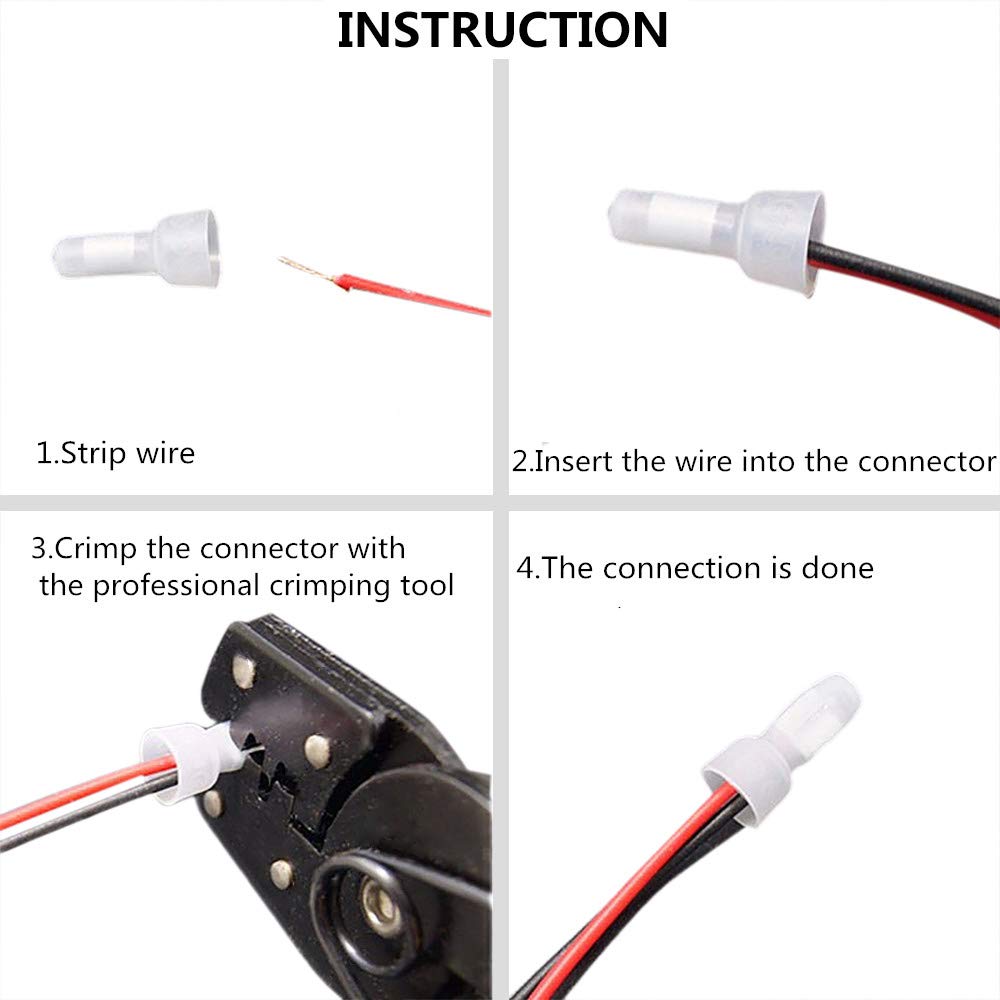 Qibaok 600 PCS Closed End Cap Crimp Terminals Nylon Wire Connectors Kit 22-16/16-14/12-10 Gauge: Industrial & Scientific