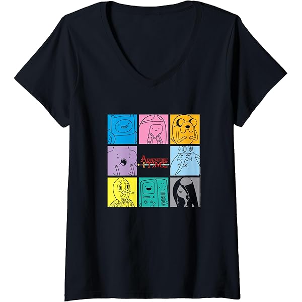 Amazon.com: Adventure Time Pop Art Character Grid Cartoon T-Shirt