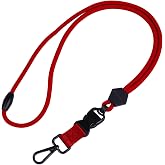 Wisdompro 23 inch Round Cord Lanyard with Safety Breakaway Buckle | Heavy Duty Neck Lanyard, with Detachable Buckle and Metal Hook, Suitable for ID Card Badge Holder and Keys