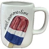 Rae Dunn Patriotic Fourth of July Labor Memorial Day Coffee Tea Ceramic Mug (Sweet Summertime (Popsicle))