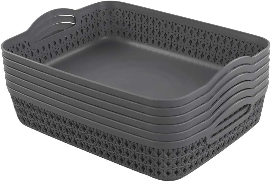 Gran Gitany 6-Pack Cestas de Almacenaje con Asa Cesta de Plástico de