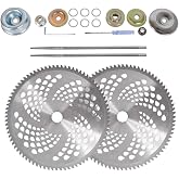 Dunhil 2 Pack 10" x 80T Carbide Tip Brush Cutter Trimmer Blades with 2 Set Universal Adapter Kit for Weed Eater, Cutter, Trimmer