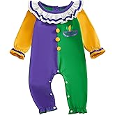 SZMBCMYXRZY My First Mardi Gras Baby Girl Outfit Carnival Mask Onesie Long Sleeve Romper Jumpsuit Newborn Infant Clothes