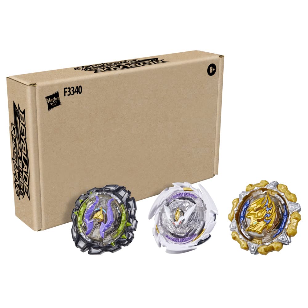 Beyblade Burst QuadDrive, Pack of 3 Quantum Pulse Spinners, Battle Spinners, Toys for Children, Ages 8 and Above, Multicoloured, One Size