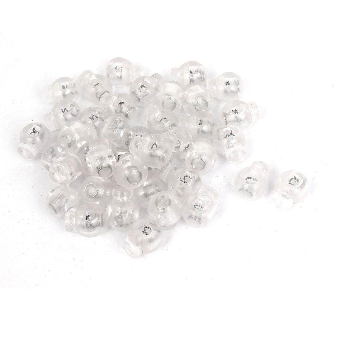 sourcingmap Backpack Drawstring Single Hole Spring Cord Lock Toggle 60pcs Clear