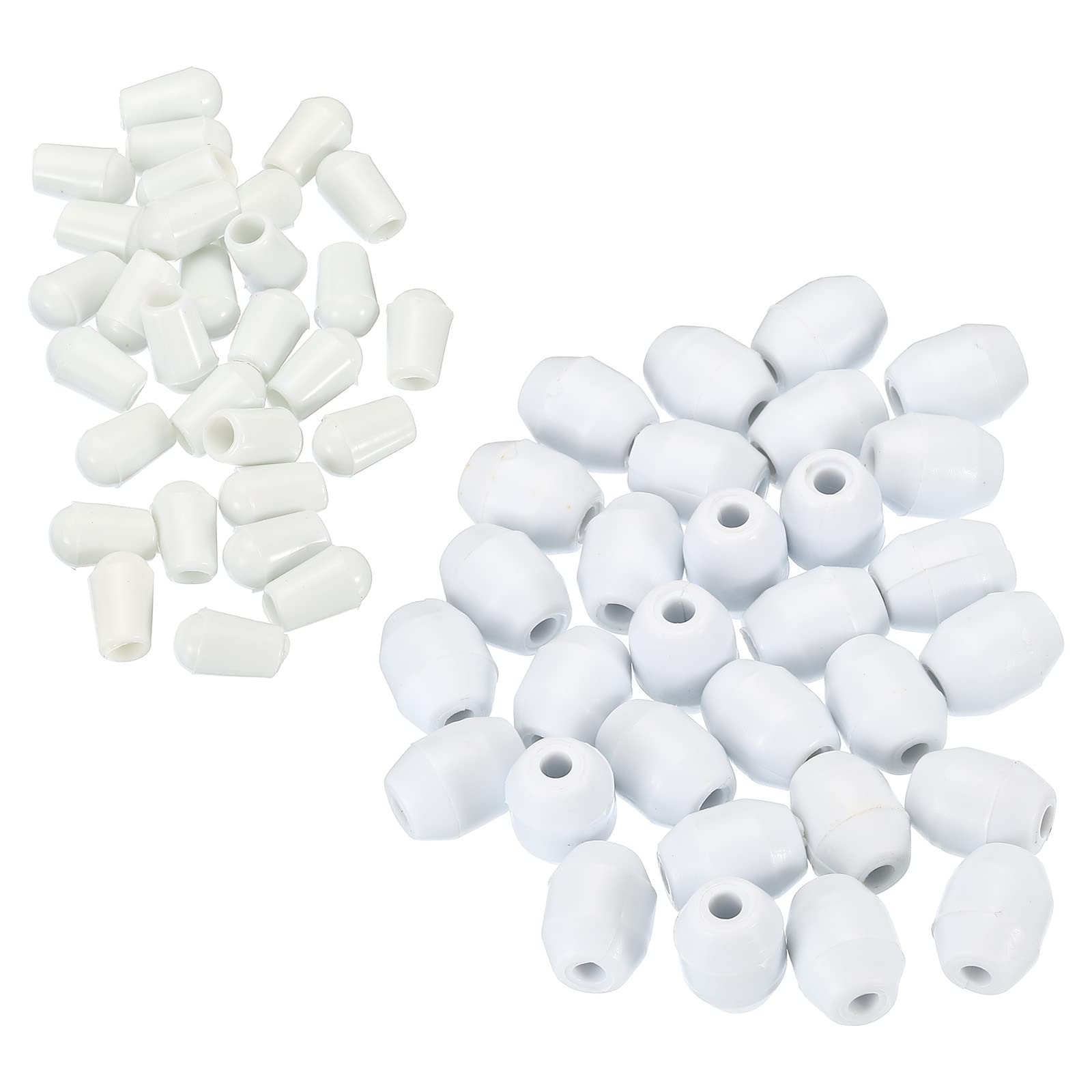PATIKIL Kitchen Sink Rack Feet, 1Set/30Pcs 4mm ID Plastic Sink Protector Feet with 30Pcs Bumpers Cover for Sink Rack Grid, White