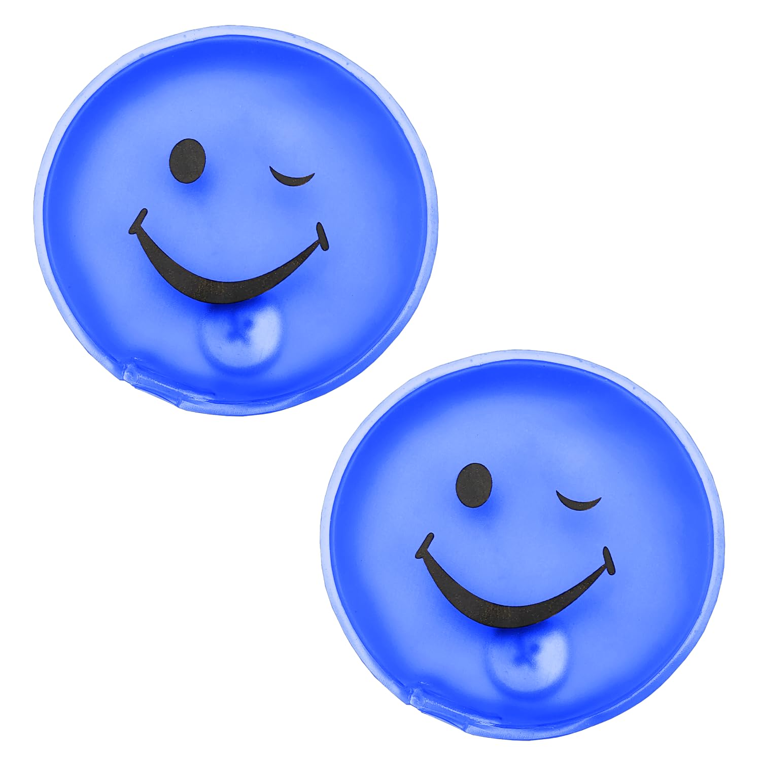 2 Pieces Hand Warmers, Reusable Pocket Hand Warmers, PVC Hand Warmers for Cold Days, Hiking, Outdoor Evenings in Autumn and Winter (Smile Blue)