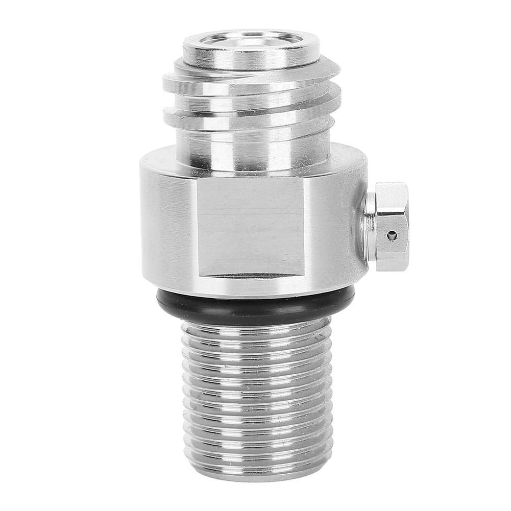 eecoo CO2 Refill Adapter, Filling Tank Adapter, Soda Water Cylinder Valve Accessory M18x1.5 TR21-4 Thread for Electroplating Silver 产
