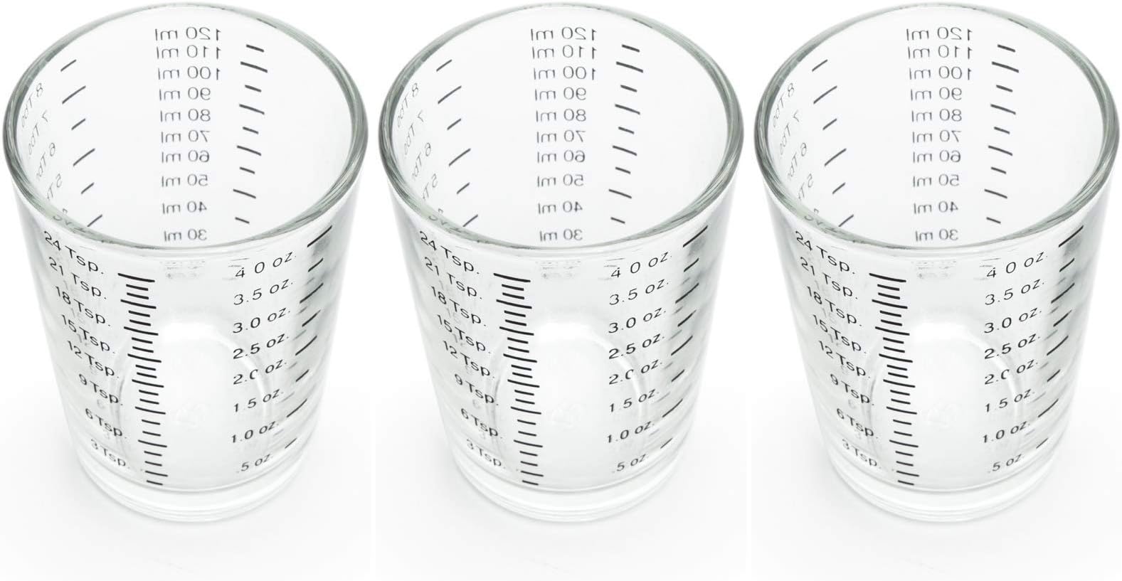 Fox Run Brands 4892COM 4-Ounce Mini Measuring Glass, Regular, Clear (Тhrее Pаck)