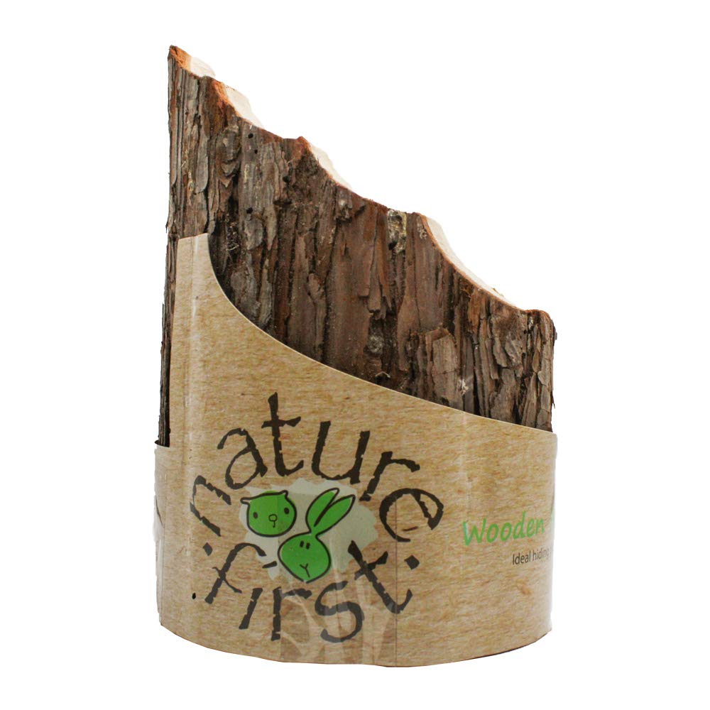 Nature First Large Wooden Hideaway for Small Animals Cozy Hideout Shelter Den Natural Habitat Comfortable Retreat for Rabbits Guinea Pigs Hamsters