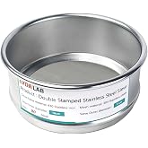 4" (10cm) 304 Stainless Steel Lab Sieve, 80 Mesh (0.2mm) Screen Sifter | 304 SS, 4" Dia, 1.85" H, Stamped Frame, Fine Grade, 80 Mesh(0.2mm) Screen Mesh for Sand, Grain and Soil Analysis
