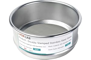 LVDALAB 304 Stainless Steel Mesh Lab Sieve, 80 Mesh (0.2mm) Aperture Test Sieve, 4inch(10cm) Diameter Economy Standard Analysis Sample Test Sieves for Industrial Laboratory Homes