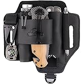 Topstache Leather Multitool Sheath,EDC Belt Organizer for Work and Daily Use,Leatherman Sheath,EDC Pocket Organizer for Flashlight and Multitool,Gifts for Men,Leather Sheath for Multitool,Black