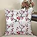 Moslion Cherry Pillow Cover Decorative Throw Pillow Case Japanese Cherry Blossom Linen Square Cushion Cover Standard Pillow Cases for Women Girls Home Sofa Bedroom Livingroom 18