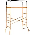 HOMCOM 4-Step Steel 4.6 x 2 x 6 ft. Scaffold 2 Wheels Free Moving for Indoor & Outdoor Decoration Anti-Skid, 440 Pound Capacity