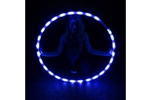 GlowCity LED Hula Hoop 36 inch Glow in The Dark Fitness Dance Workout Exercise Light Up Hula Hoop for Kids and Adults - Rainbow