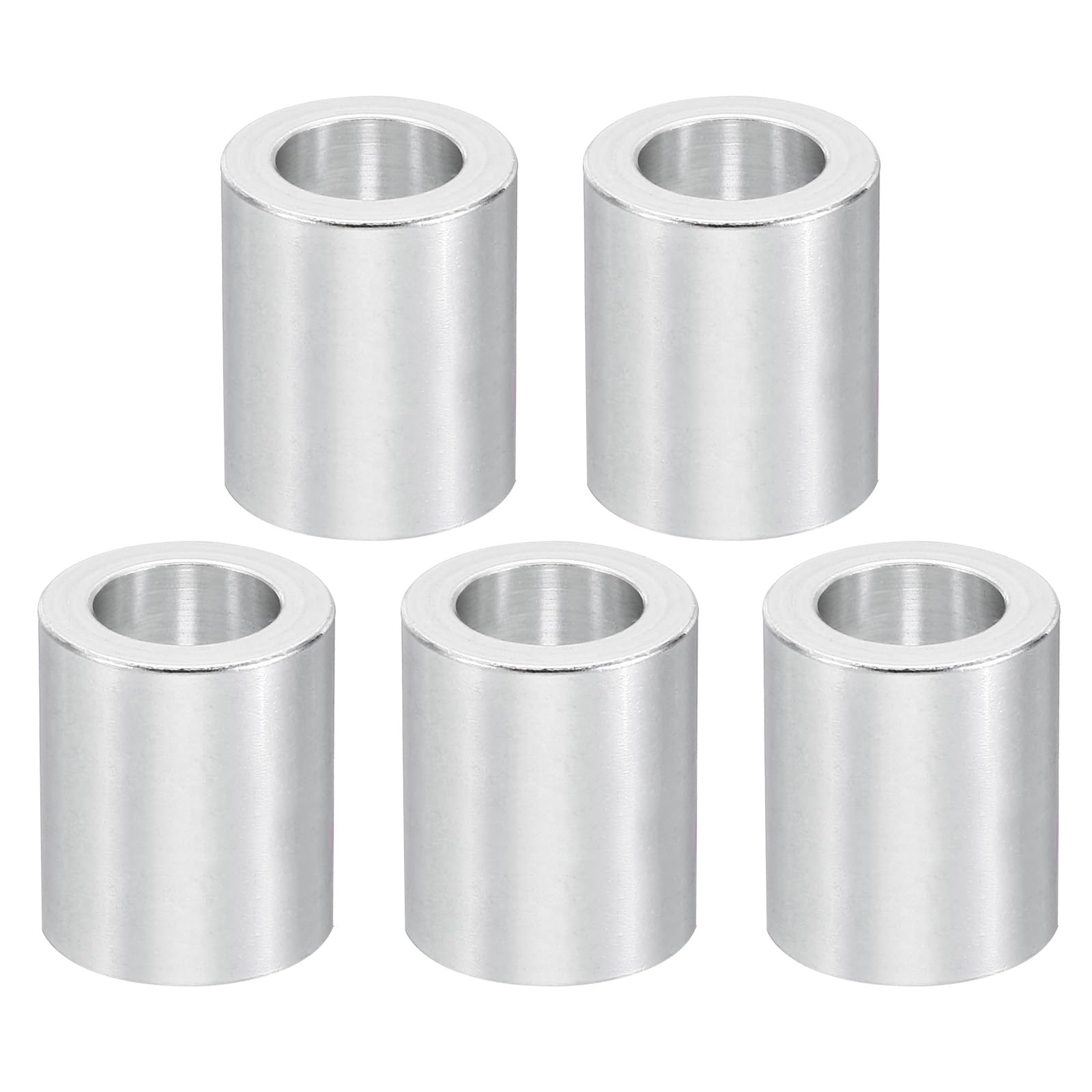 PATIKIL M12 Aluminum Spacers, 5 Pcs Metal Spacer Aluminum 12.5mm ID x 20mm OD x 20mm L Aluminum Spacer Screw Standoff Round for 1/2inch or M12 Screw Bolts