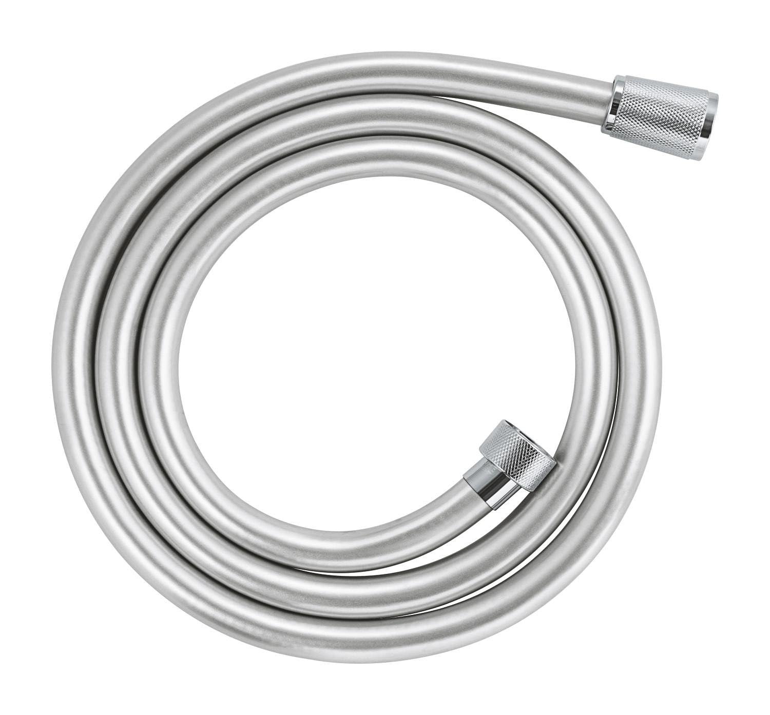 GROHE VitalioFlex Silver TwistStop - Smooth Shower Hose 1.5 m (Tensile Strength 50 kg, Pressure Resistance Up to 5 Bar, Heat Resistance 70°C, Universal Connection G 1/2'' x 1/2''), Chrome, 27505001