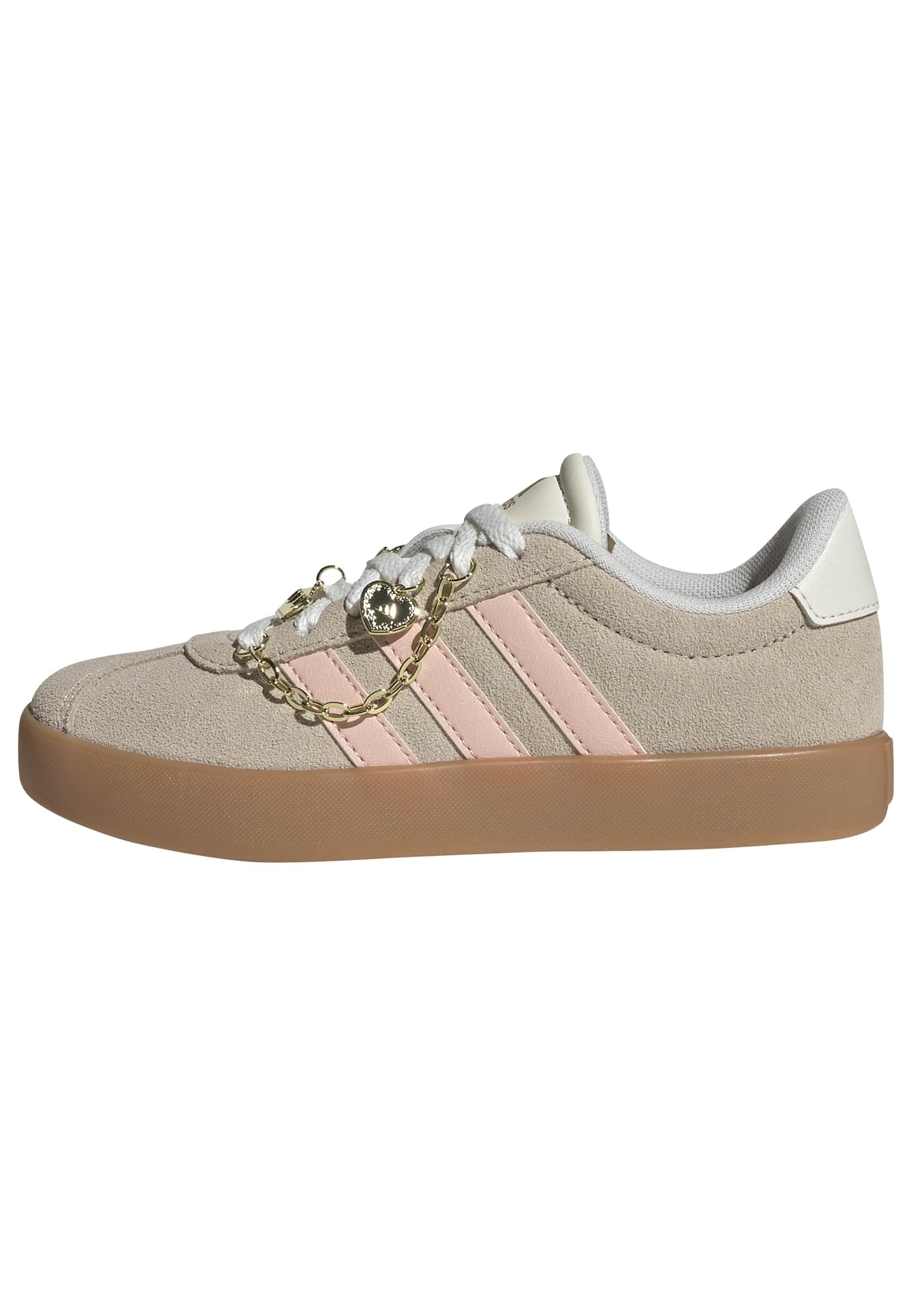 adidas Unisex-Kids Vl Court 3.0 K, Crystal Linen/Blush Pink/Off White, 12.5 Image