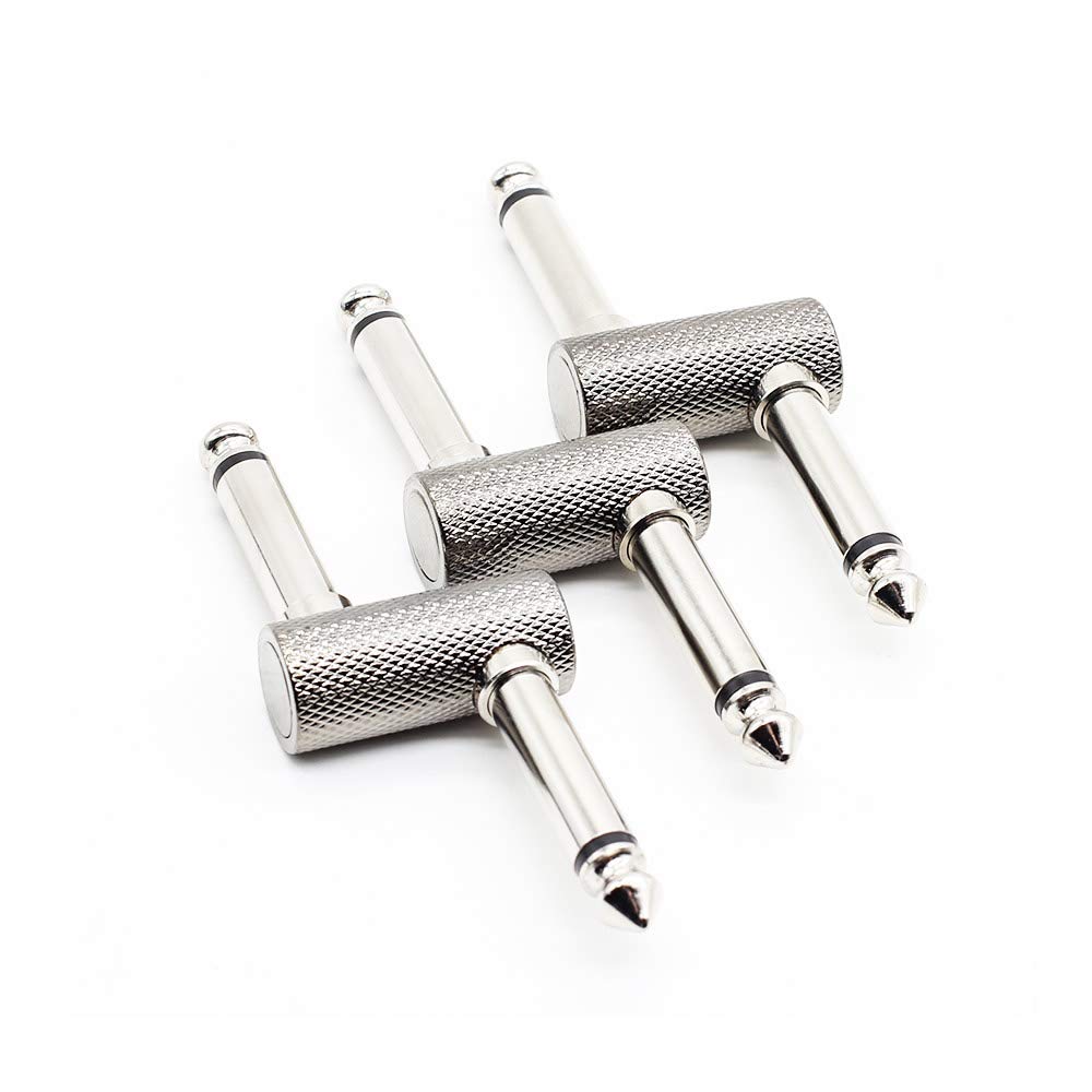 SONICAKE Guitar Pedal Patch Connector Guitar Bass Accessories 1/4 Inch 6.35mm Z-Type Male to Male Effects Pedalboard Coupler (3PCS)