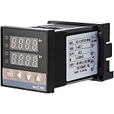 PID Temperature Controller, 100ACV to 240ACV K-Type Thermocouple Dual Display Digital Programmable Temperature Control Relay Output