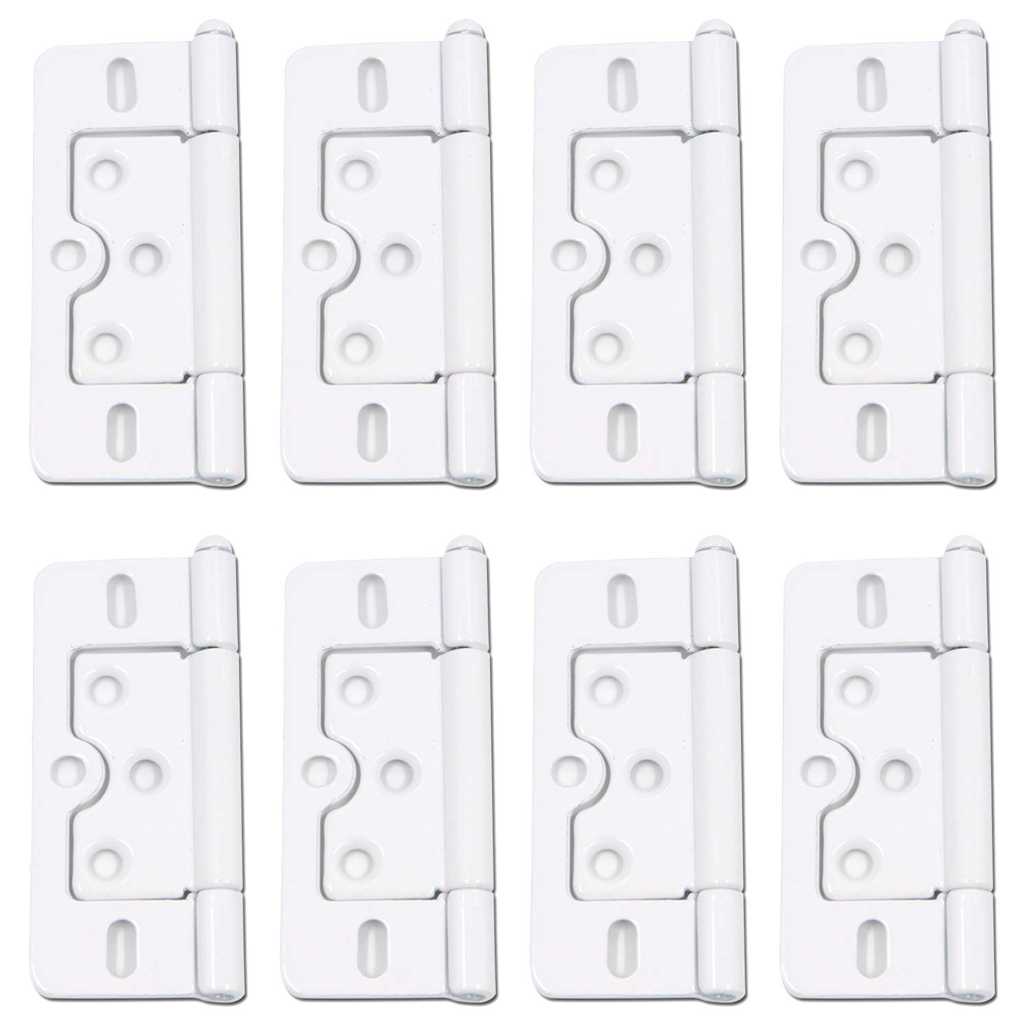 Cabinet Hinges Karcy Non-Mortise Door Hinges 3 Inch Removable White Set of 8
