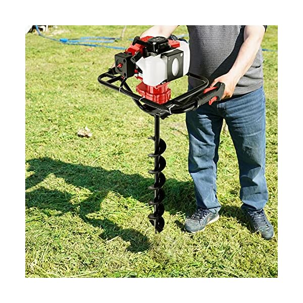 Orion Motor Tech Benzin Erdlochbohrer 52cc Erdbohrer mit 3 Bohrern 100 mm 150 mm 200 mm Erdbohrmaschine Pfahlbohrer für… – Bild 8