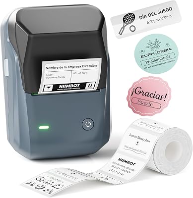 Máquina de rotulagem B1, impressora autoadesiva fácil de usar para escritório, casa e negócio, aplicação versátil, impressora térmica com etiqueta 50×30mm azul