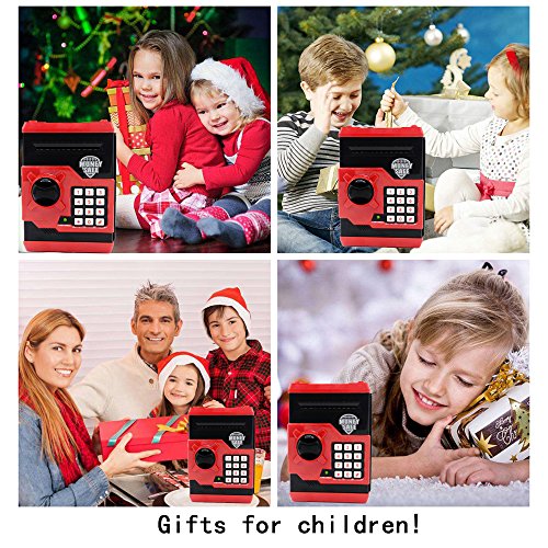 APUPPY Cartoon Password Piggy Bank Cash Coin Can,Electronic Money Bank,Birthday Gifts Toy Gifts for Kids (Black)