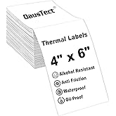 4x6 Thermal Labels, OausTect 100 FanFold Shipping Labels, White Perforated Printer Labels Stickers Compatible with Zebra, Rollo, Thermal Printer, Permanent Strong Adhesive, Business Grade