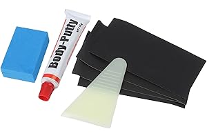 Car Scratch Repair Kit with 15g Body Filler Putty, Scraper & 4-Piece Wet Sandpaper (320# + 600#), for Dent & Chip Fixing on A