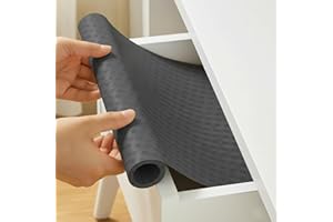 Drawer Liner Waterproof Cabinet Mat for Home Kitchen Pantry Closet Storage Protection Cut to Fit for Moms 1 Pcs(Black)