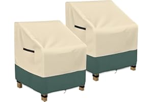 LXKCKJ Patio Chair Covers Waterproof - 2 Pack Patio Furniture Covers with Waterproof Strip, 420D Heavy Duty Outdoor Chair Cov