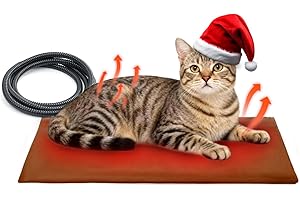 ORTRI Cat Heating Pad for Bed Warming: Self Warming 19.68"x12" Electric Heated Mat with Removable Washable Cover for Dogs Cats and Small Animals Ideal Winter Heat Blanket for Comfort and Relief During Naps