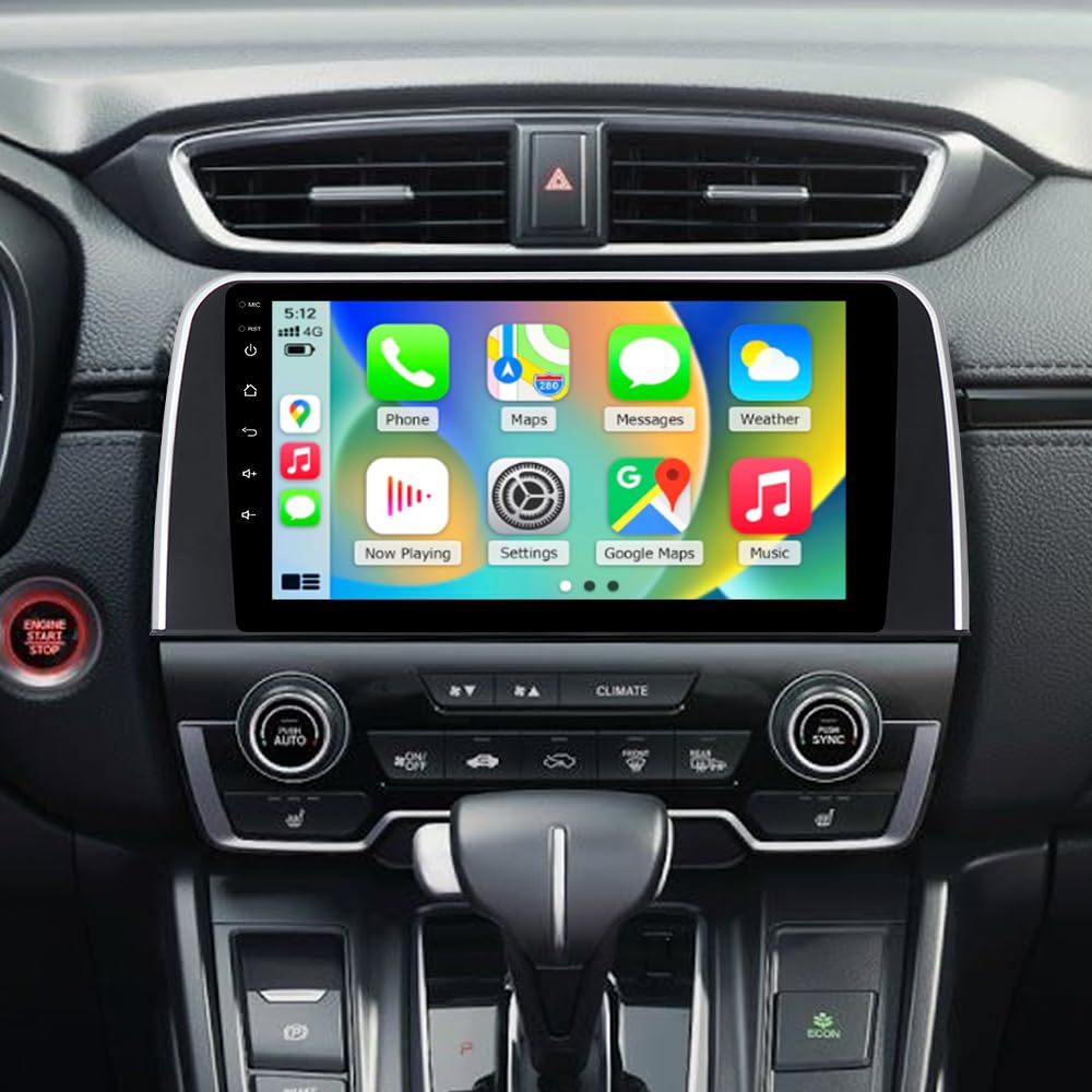 ASURE 9" Android Car Stereo for Honda CR-V 2017–2021 – 8-Core 4+64G GPS Navigation Head Unit with Wireless CarPlay/Android Auto, DSP, SWC, 1280×800 HD Touchscreen