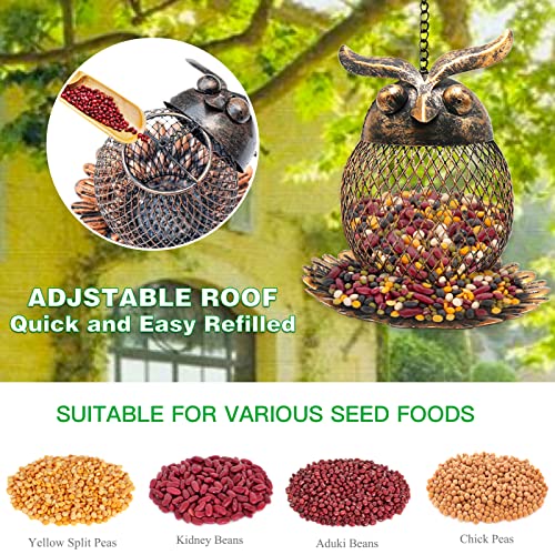 Bird feeders for Outdoor Hanging, MEIHONG Wild Bird Feeder for Outside, Metal Mesh Hanging Bird Feeder, Humming Bird Feeder, Squirrel Proof Bird Feeders, Gift for Bird Lovers Rust Proof and Durable