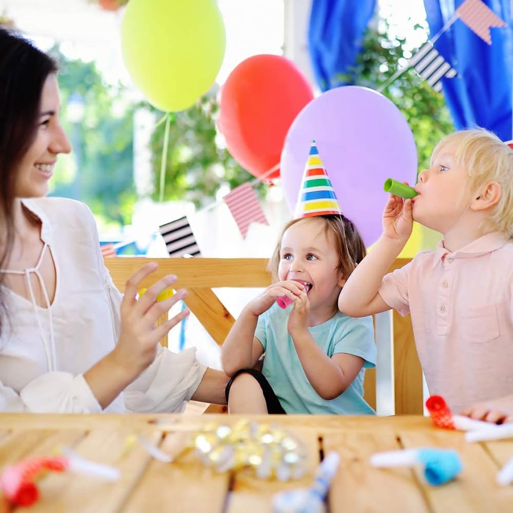 ArtCreativity Siren Whistles for Kids - Pack of 12, Durable Plastic Siren Noise Maker Party Whistles, Bright Assorted Colors, Birthday Party Favors, Piñata Fillers, Treasure Box Prizes