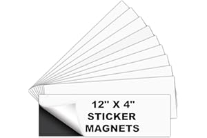 XIHEYOMI 10 Pack Bumper Sticker Magnet, 4"x12" Flexible Magnetic Bumper Sticker with Self Adhesive, Cut-to-Size Bumper Sticker Magnetizer, Turn Any Decal Into a Magnet