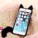 DierCosy iPhone 6 Case Fashion Cute 3D Cat Shaped Ear Fluffy Plush Fur Soft TPU Case with Soft Tail for iPhone 6 6G 4.7 inch (Black)