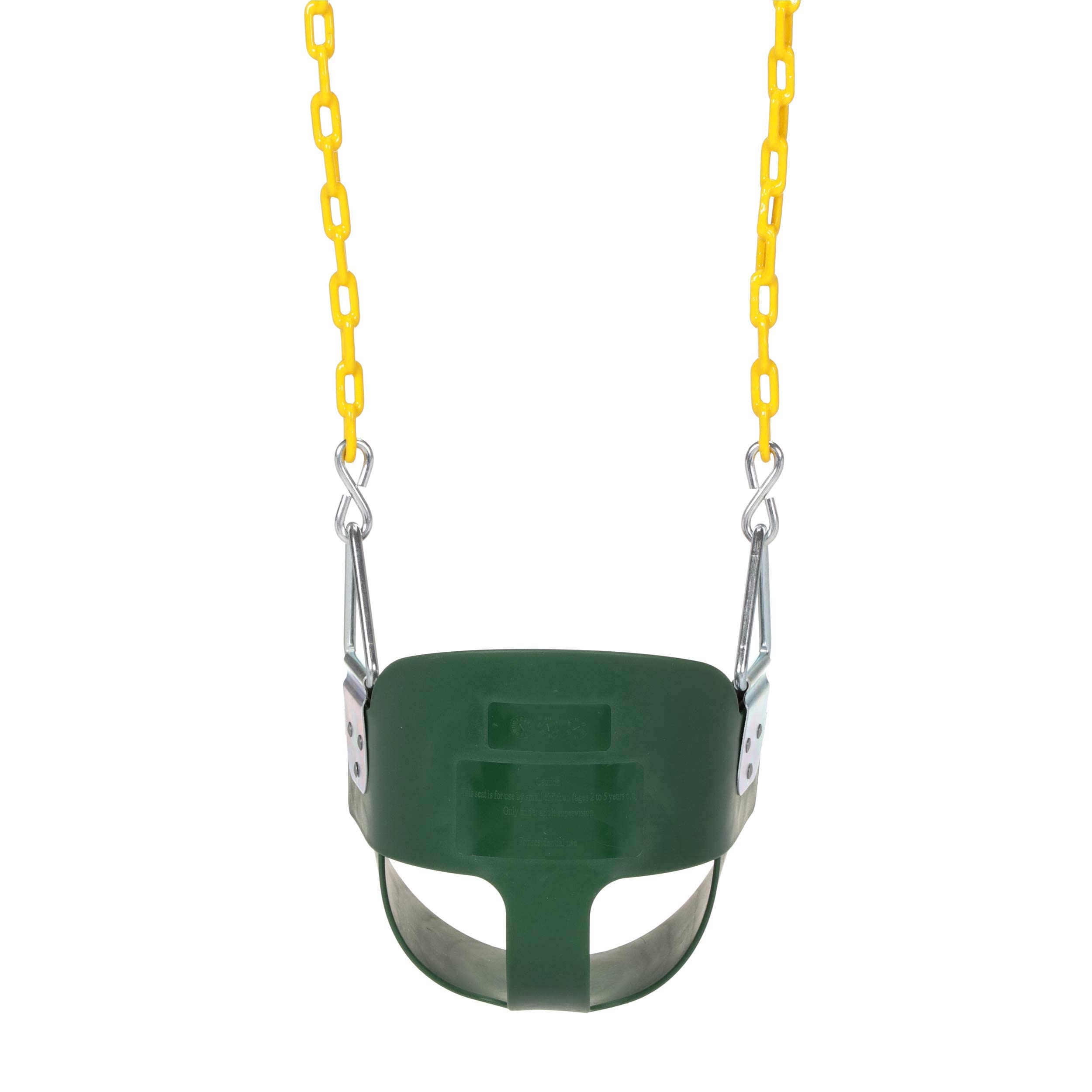 Eastern Jungle Gym Heavy-Duty High Back Half Bucket Toddler Swing Seat with Coated Swing Chains and Safety Strap