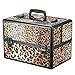 Docooler Lockable Cosmetic Organizer, Box Foldable Makeup Train Storage Case Holder, 2 Layers