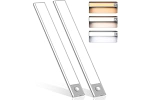 Goodea 94-LED Under Cabinet Lights, Motion Sensor Closet Light Indoor Under Counter Lights, Dimmable Wireless USB Rechargeable Magnetic, 3-Color Stepless Dimming Rechargeable Night Light