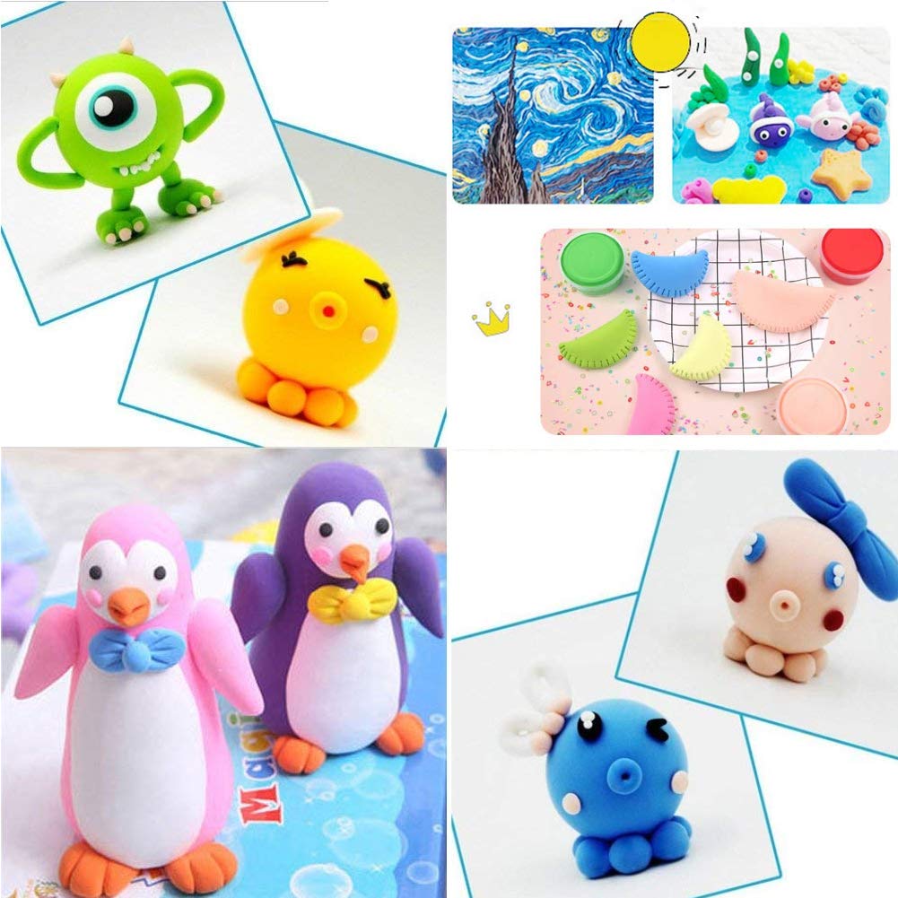 36 Colors Modeling Magic Clay Ultra-Light Safety Plasticine DIY Air Dry Clay Set with Tools for Kids Present(0.65oz-0.7oz Per Color)