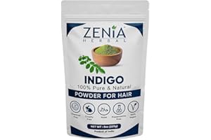 Zenia Indigo Powder Hair & Beard Color | 200 Grams (7 ounce) | Natural Plant-Based Dye for Black Tint | Preservative-Free
