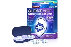EARHOPE Ear Plugs for Sleeping - Soft Reusable Gel Ear Plugs for Noise Reduction & Focus, 3D Oval Noise Cancelling Design (35dB), Ideal for Side Sleepers - 2 Pairs (S + M/L)