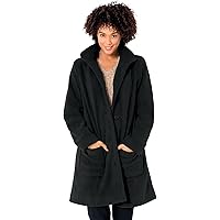 Woman Within Women's Plus Size Hooded A-Line Fleece Coat