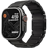 KORDIZ Titanium Watch Band T01 Pro Max - Fits Apple Watch ULTRA 3 & ULTRA 2 Black (49mm) - Adjustable Titanium Apple Watch Band with Magnetic Clasp and DLC Scratch Resistant - Premium Color Matching Band with Comfortable grip - Replacement Wristbands for iWatch (T01 Pro Max | ULTRA Black)