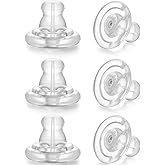 Silicone Earring Backs, 6pcs 18K Gold Replacements, Locking for Studs/Droopy Heavy Earrings, Hypoallergenic Soft Clear for Women Men Silver