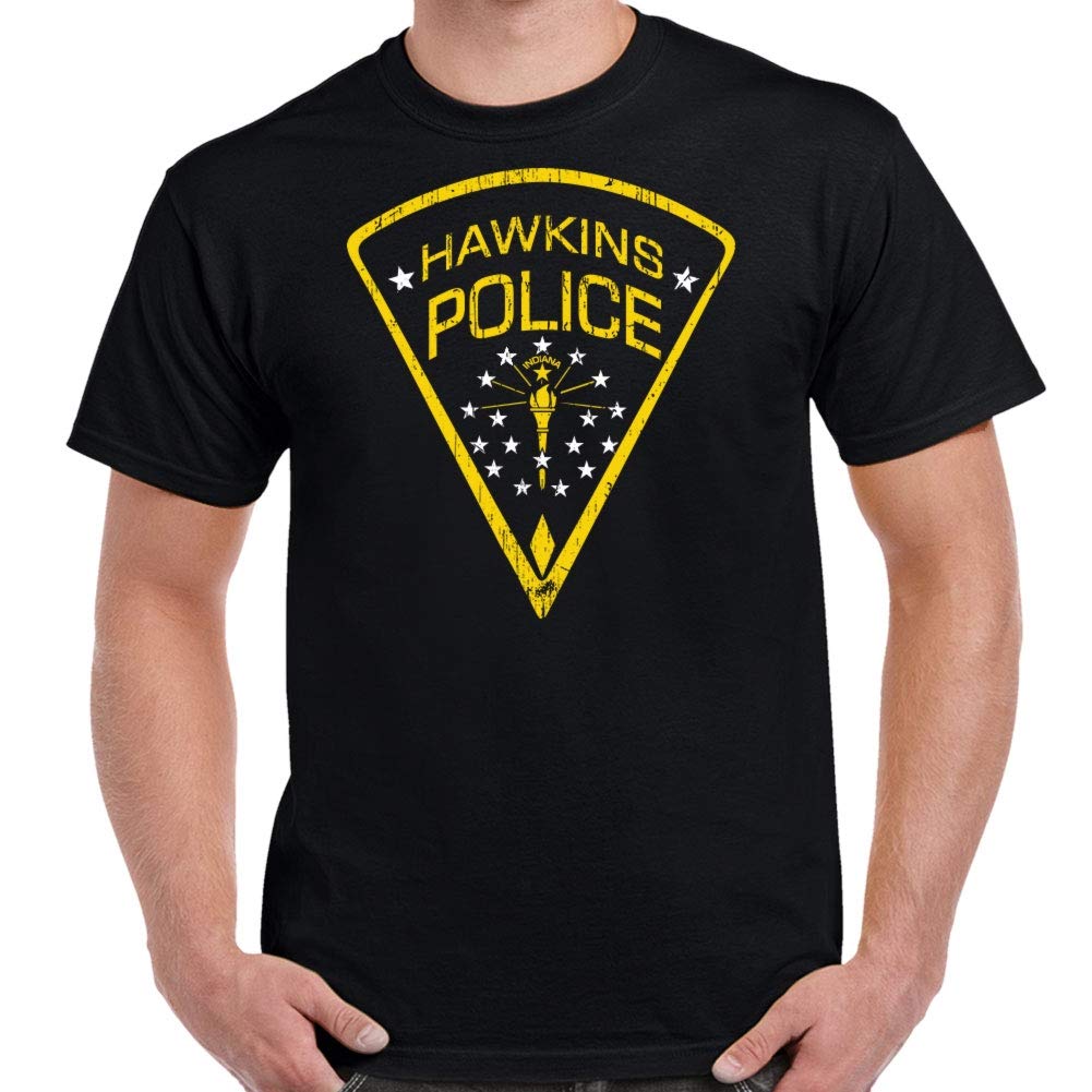 Teewham Stranger Hawkins Police Departt Black Shirt | Zelite