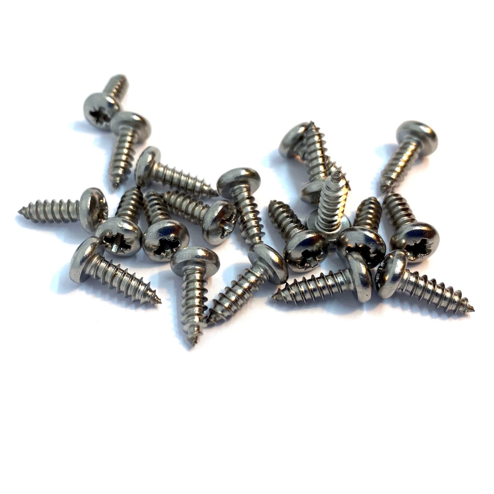 No.8 x 1/2" (4.2mm x 12mm) Pozi Pan Self-Tapping Screw DIN7981 - A4 (316) Stainless Steel (Pack of 20)